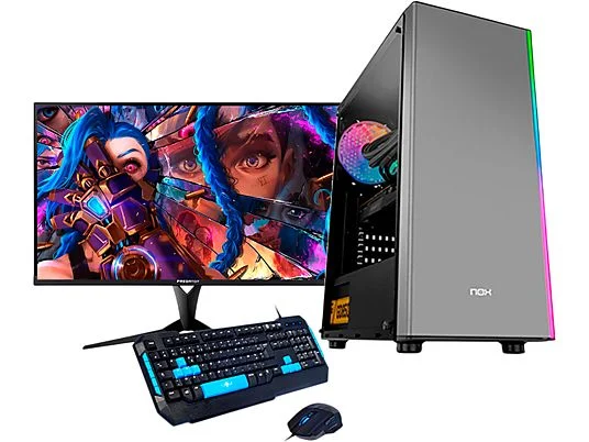 PC Gaming - NEOPC Ryzen 5 4600G -16GB - 480 GB - Monitor 27" + Teclado y ratón, AMD Ryzen 5 4600G, 16 GB RAM, 480 GB SSD, Radeon™ RX Vega 7, Windows 11 Pro, negro