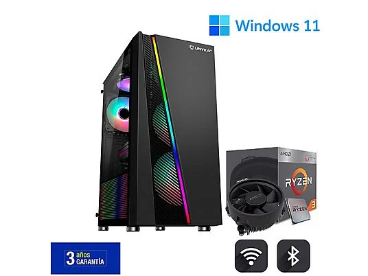 PC Gaming - JOYBE COMPUTERS Gamer Avanzado AMD RYZEN 3, AMD Ryzen 3 3200G, 16 GB RAM, 256 GB SSD, Radeon™ RX Vega 8, Windows 11 Pro, Negro